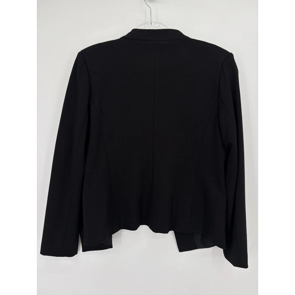 Tahari Women's Black Blazer Size 10 Gold Zip Pockets NWT $98